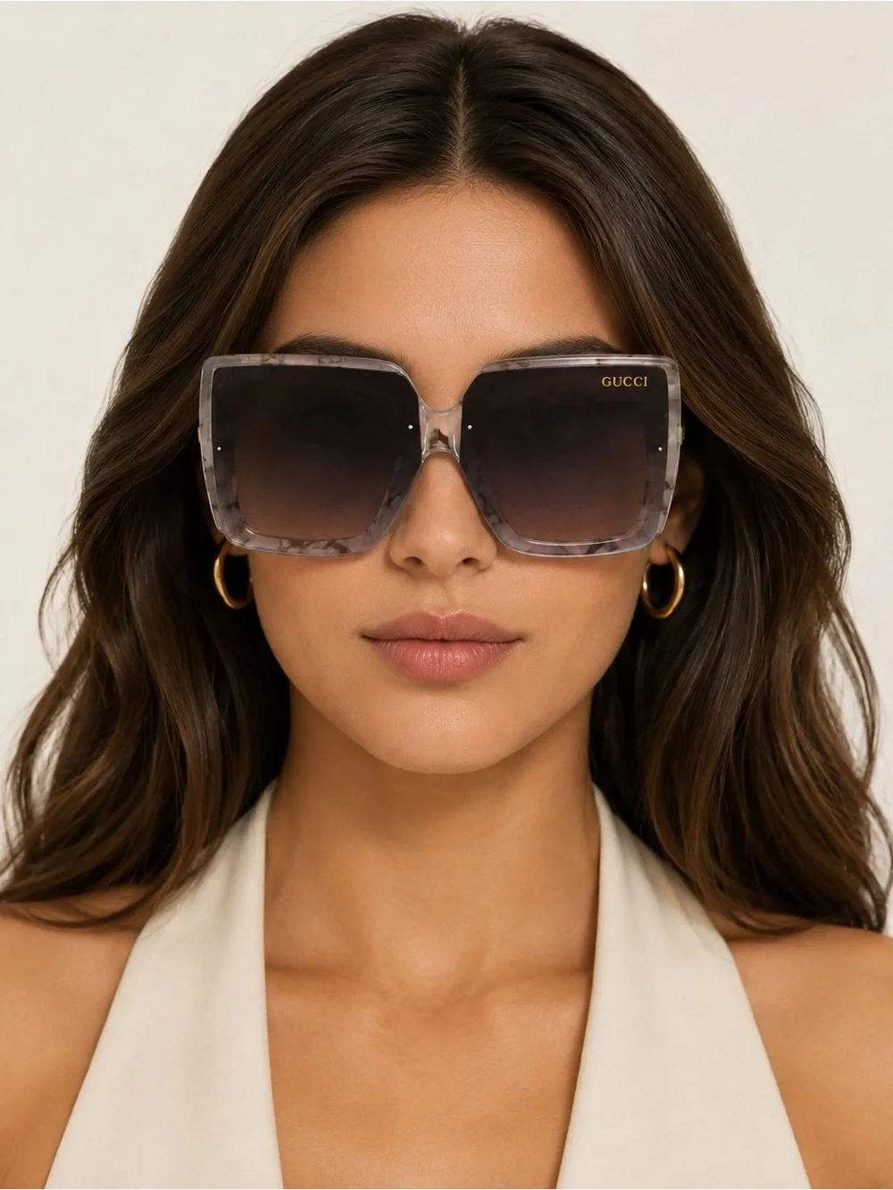 Gucci Women's Square Gradient Gray Sunglasses no case